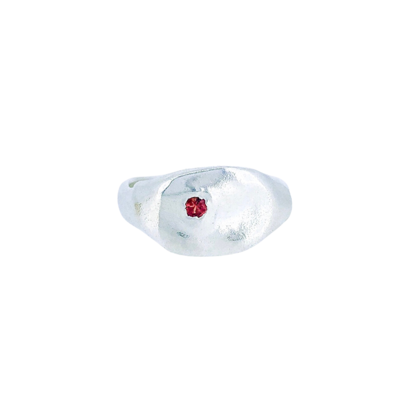 Sharlala Jewellery Melted Signet Red Sapphire Ring Sterling Silver - Radical Giving