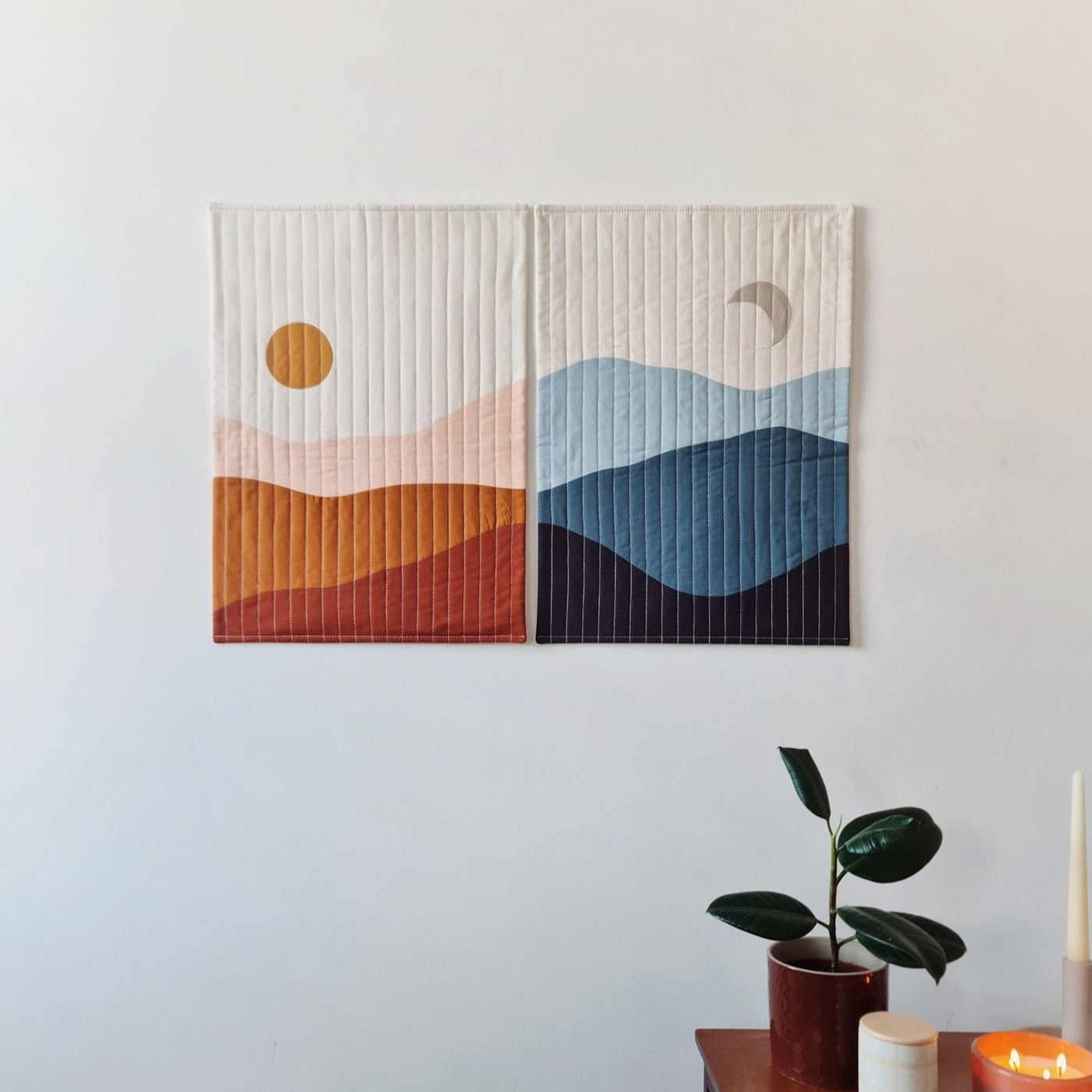 Excell Quilt Co Earth & Crescent Set Handmade Wall Hanging - Radical Giving