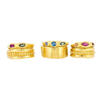 Sharlala Jewellery Beaded Wobbly Band Gold Vermeil  - Radical Giving