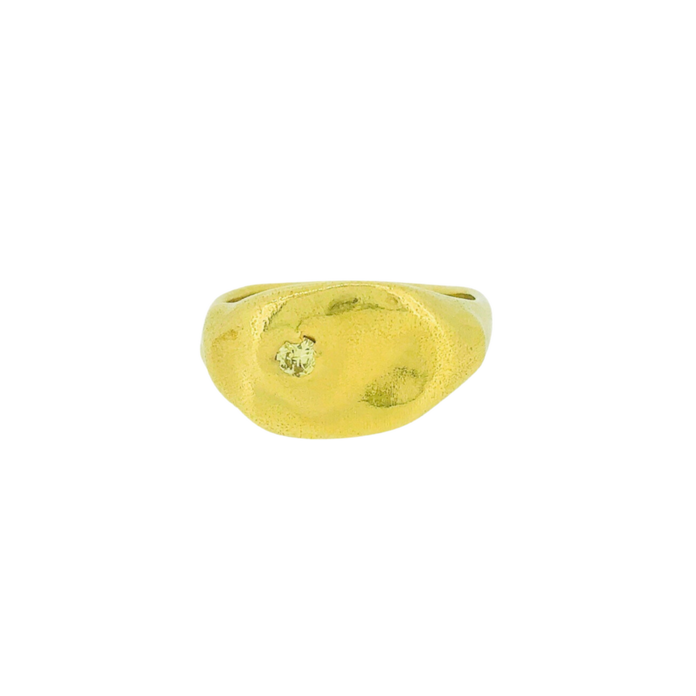 Sharlala Jewellery Melted Signet Lime Green Sapphire Ring Gold Vermeil - Radical Giving