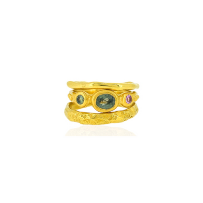 Sharlala Jewellery Green, Green & Pink Sapphires Ring - Radical Giving