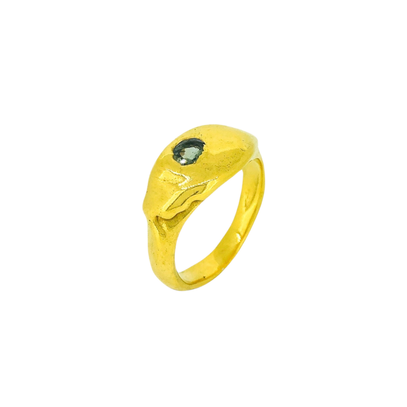Sharlala Jewellery Green Oval Melt Signet Gold Vermeil - Radical Giving
