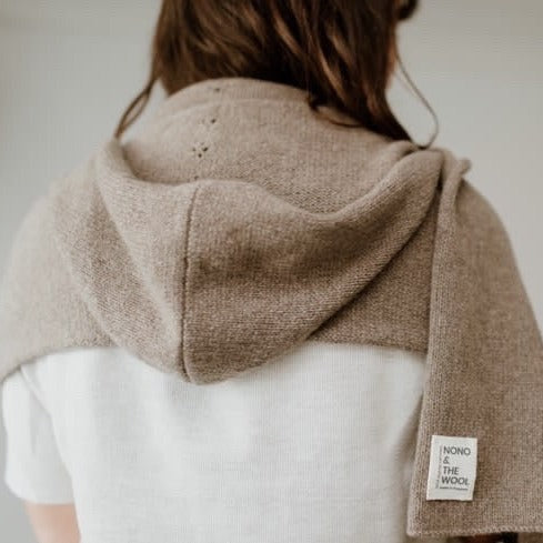 Nono & The Wool Knitted Recycled Cashmere Hooded Scarf - Radical Giving