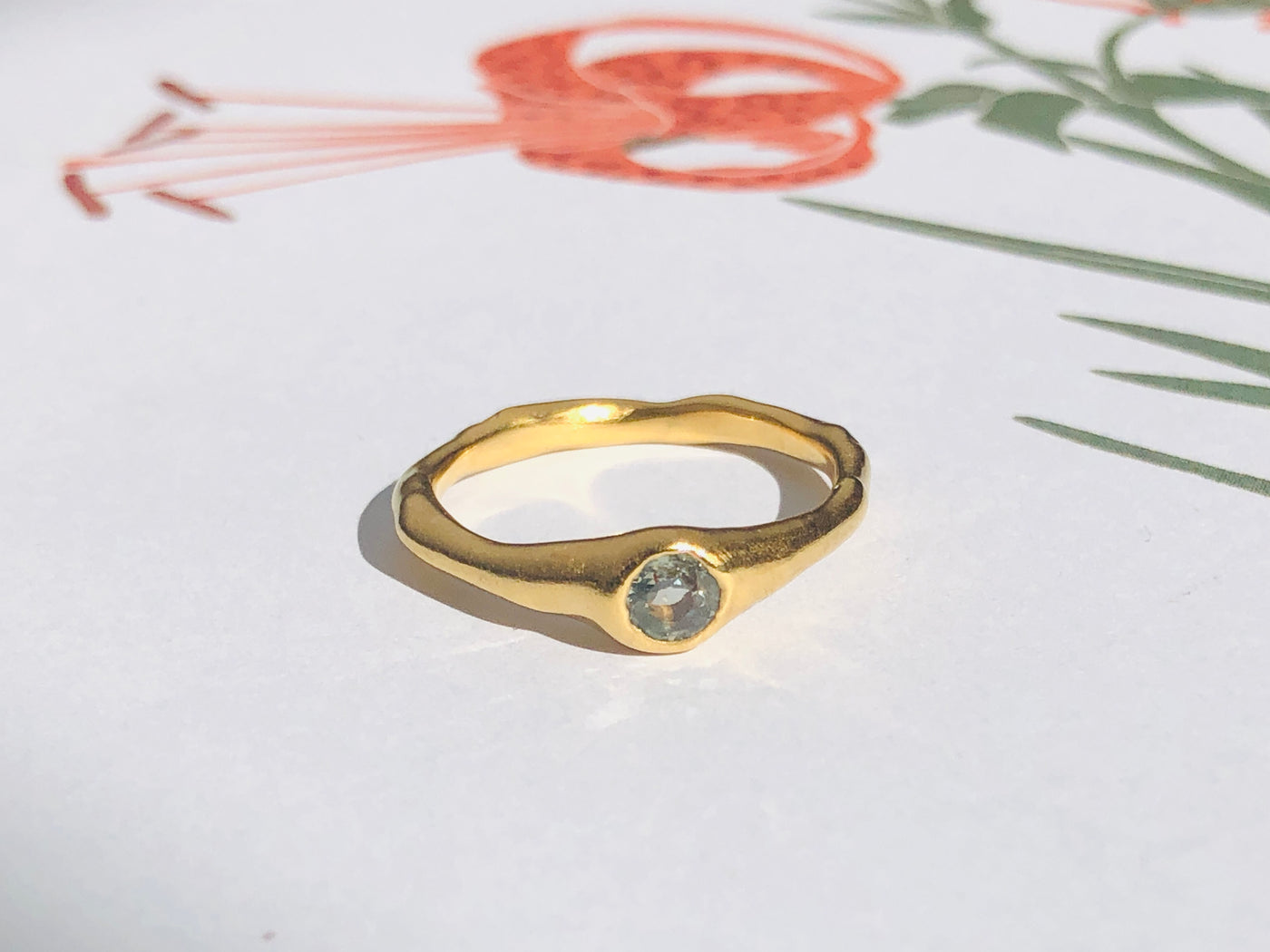 Sharlala Jewellery Slim Band Green Sapphire Ring Gold Vermeil - Radical Giving