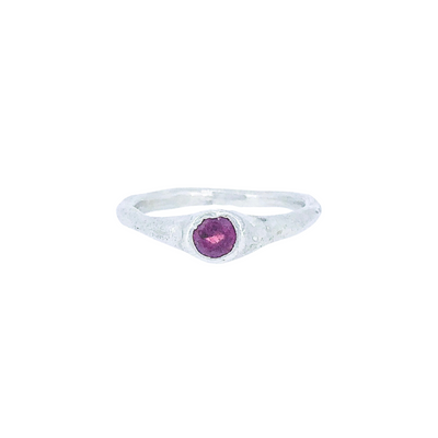 Sharlala Jewellery Slim Band Pink Ruby Ring Sterling Silver - Radical Giving 