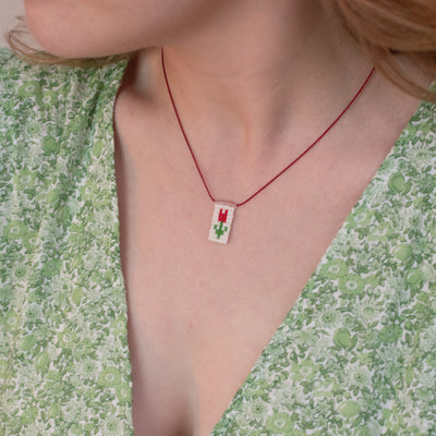 Mandarina Studio Red Tulip Charm Necklace - Radical Giving 