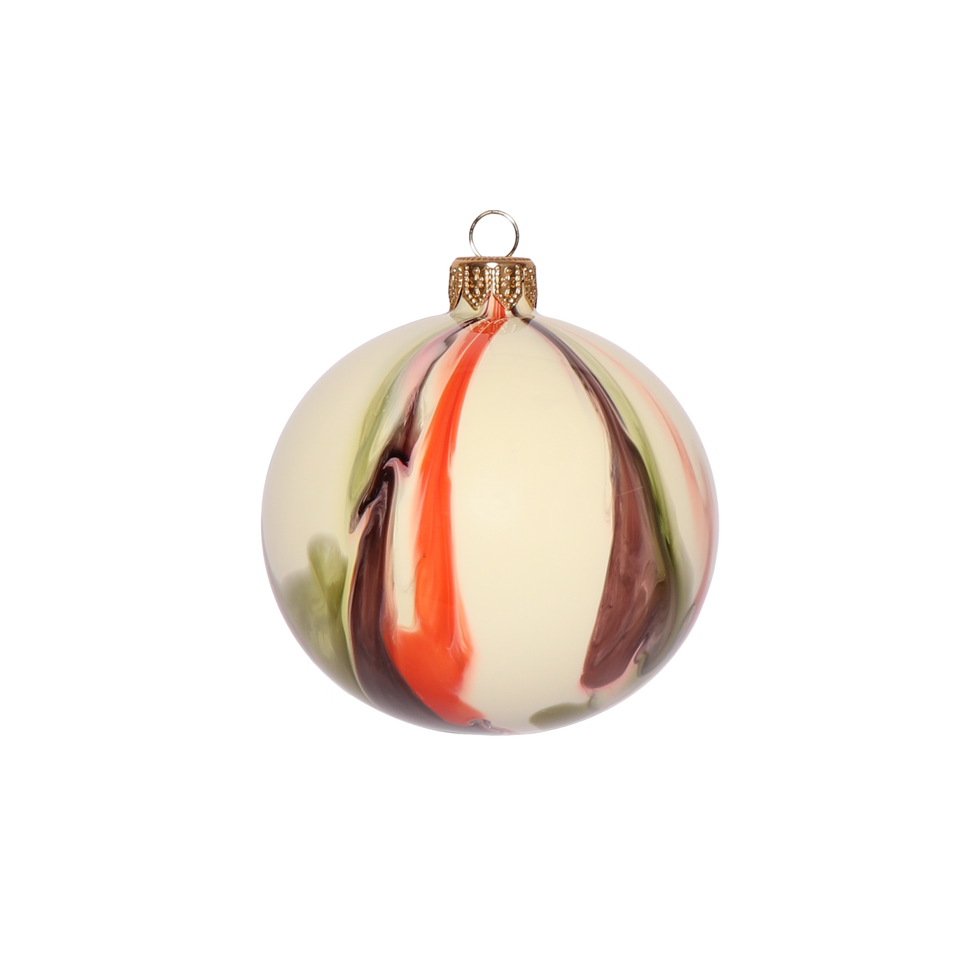 Paper Dreams Marble Effect Bauble Olive, Terracotta & Brown - Radical Giving