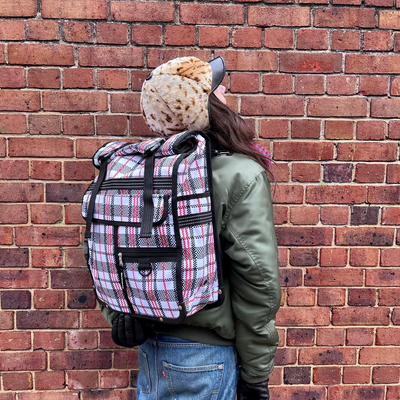 Goodordering Tartan Eco Rolltop Backpack & Pannier - Radical Giving