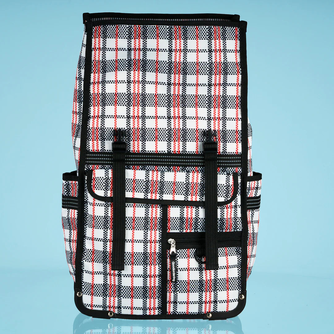 Goodordering Tartan Eco Rolltop Backpack & Pannier - Radical Giving